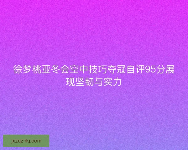 徐梦桃亚冬会空中技巧夺冠自评95分展现坚韧与实力 徐梦桃亚冬会空中技巧夺冠自评95分展现坚韧与实力